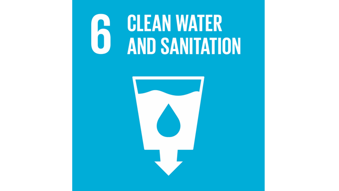 A graphic of United Nation's sixth Sustainable Development goal: Clean Water and Sanitation