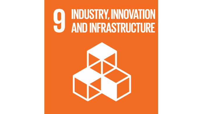 A graphic of United Nation's ninth Sustainable Development goal: Industry innovation and infrastructure