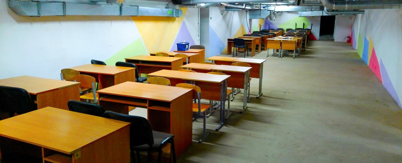 Classroom in the bombshelter 