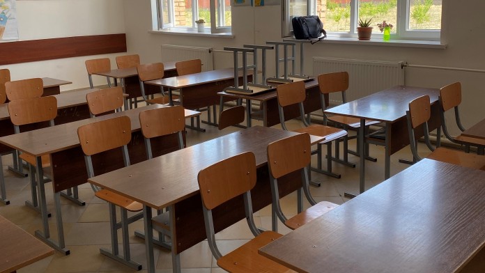 Classroom of a school in Tajikistan