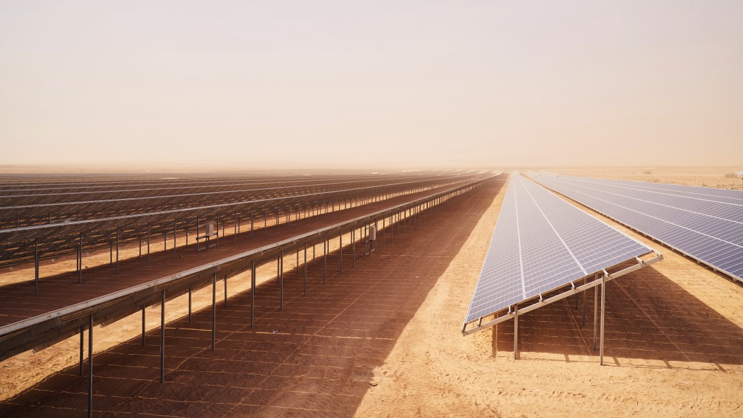 Solaranlage im Flüchtlingslager Zaatari, Jordanien.