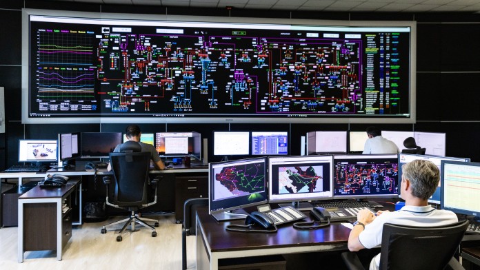 Network control centre with many displays and monitors in Tbilisi, Georgia