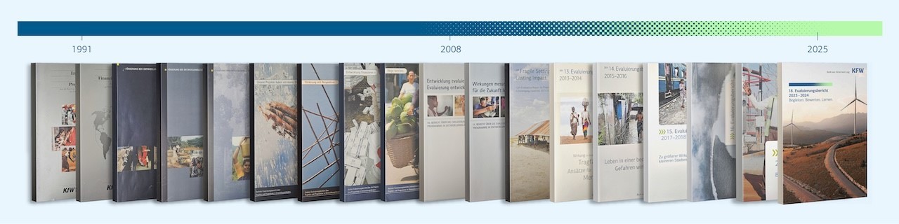 Consecutive cover pages of the evaluation reports since 1991